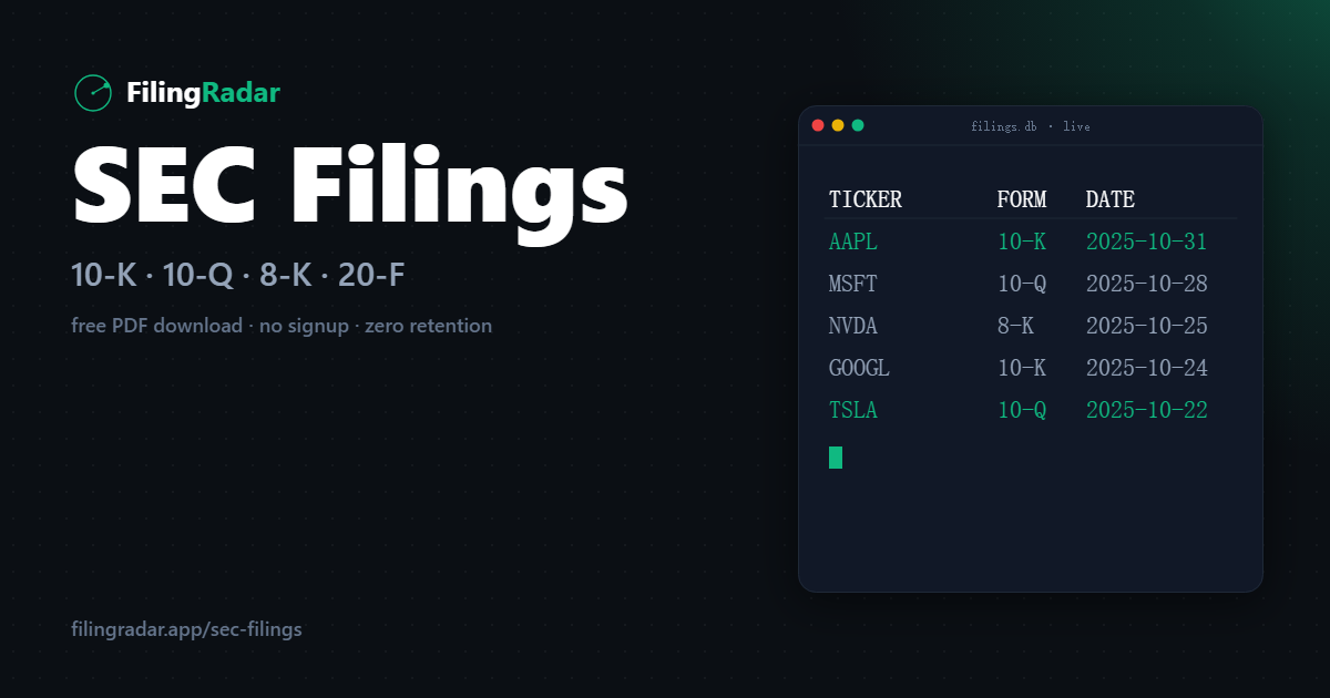 AAPL SEC filings — Download Apple Inc. 10-K, 10-Q, 8-K as PDF · FilingRadar